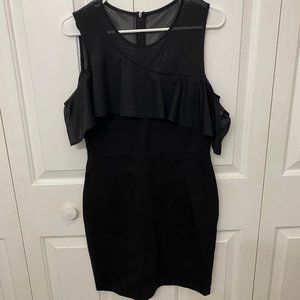 French Connection | Little Black Dress with Shoulder Ruffle